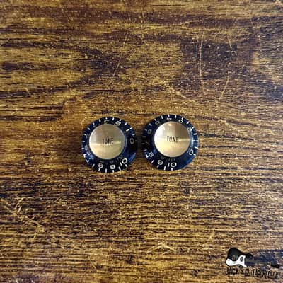 Gibson Custom Shop Reflector Knobs- 2 Tone (2020s - Black/Gold) image 2