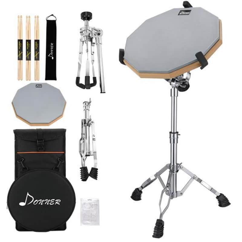 Drum Practice Pad Set with Drum Stand , Drum Sticks and Gig Bag  Bundle Kit image 1