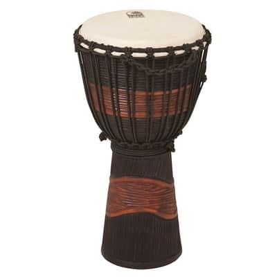 Toca Street Series Carved Djembe, 12" Large - Brown/Black (TSSDJ-LB) image 2