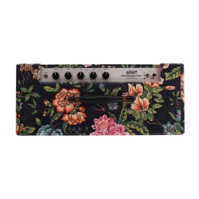 Benson Monarch Reverb Plus 15w 1x12 Combo Amp Navy Blue Floral w/ Wheat Cloth (CME Exclusive) image 3