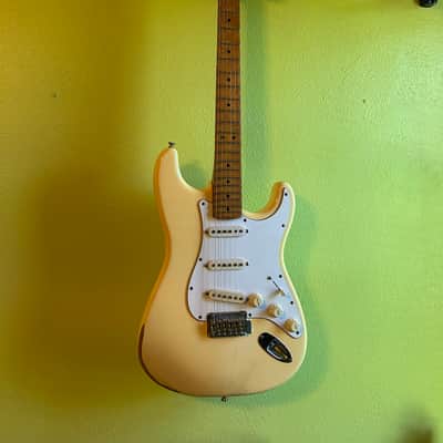 Fender Yngwie Malmsteen Stratocaster USA White/Yellow 1995 w/HSC image 1