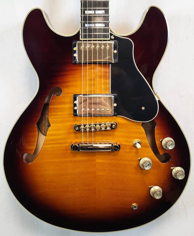 Yamaha SA2200 Semi-Hollowbody Guitar, Sycamore Top, MIJ, Brown Sunburst, Factory Blemish image 1