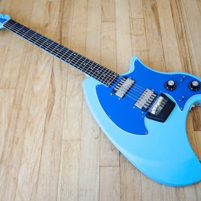 1973 Ovation Breadwinner Vintage Solidbody Electric Guitar USA Made Blue w/ Original Hardshell Case image 10