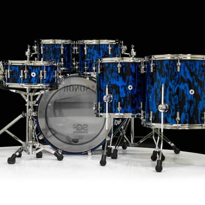 Sonor SQ2 6pc. Medium Maple Kit - Blue Tribal 10/12/14/16/22/14SD image 2