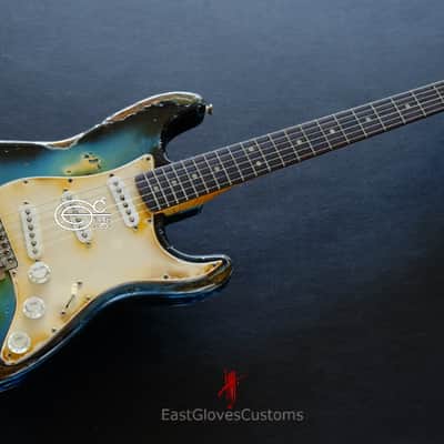 Fender Stratocaster Pelham Blue Heavy Aged Relic by East Gloves Customs image 12