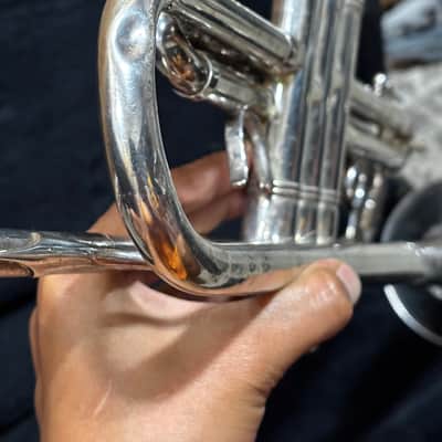 E-Benge Los Angeles MLP 3 bell Silver Trumpet w Case image 13