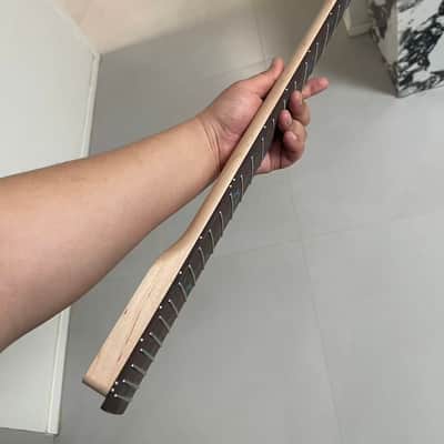 6 String Electric Guitar Neck, 24 Frets, Rosewood fingerboard Maple Neck, Black Reverse Headstock,Blue Tree of Life Inlay, Locking Nut Ready image 5
