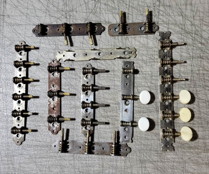 Vintage RARE 1960's Harmony Silvertone Kay Waverly Teisco Kluson 3x3 and 6 on a plate Guitar Tuners Luthier Parts image 1