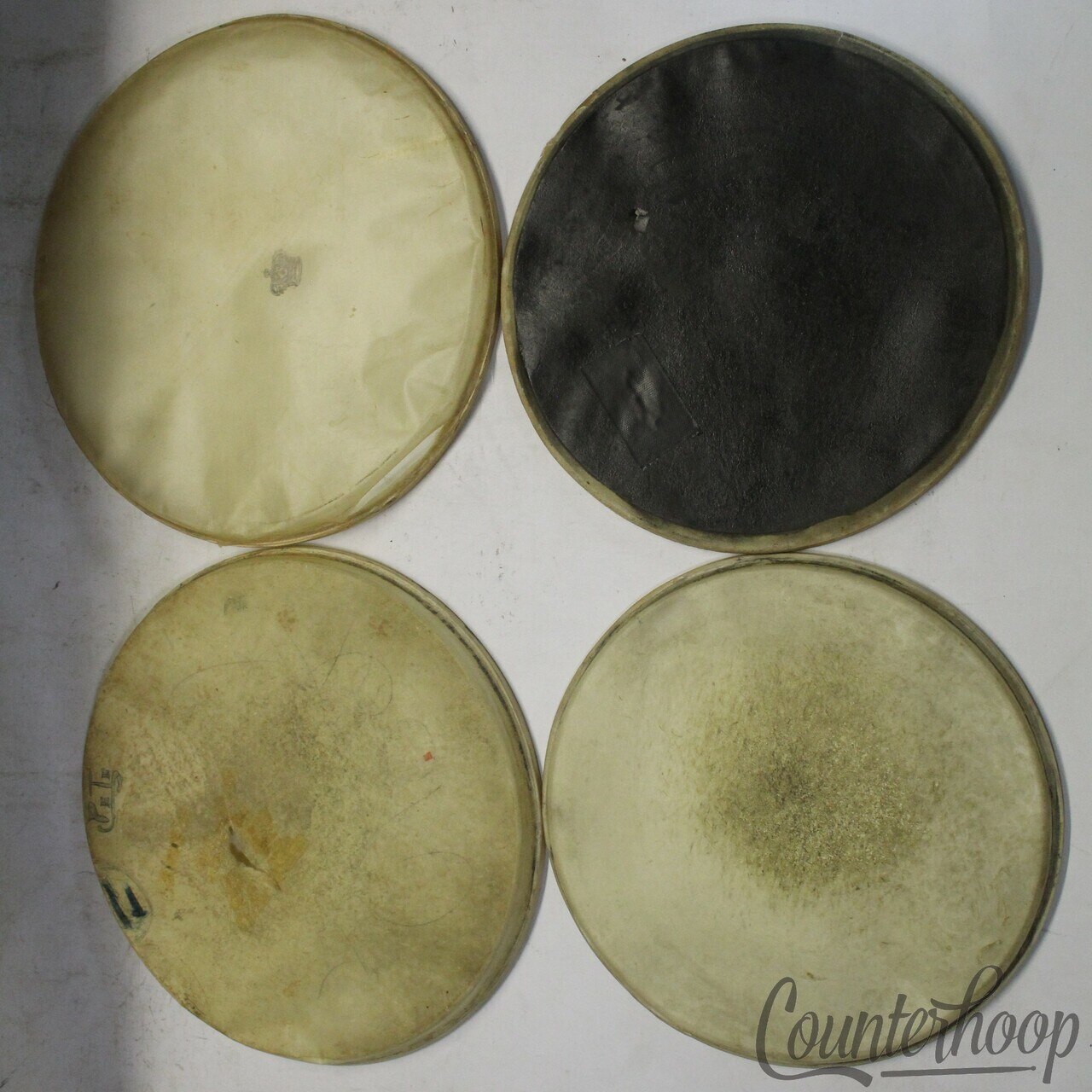 Gretsch 4x Calf Skin Heads 2x 13"+2x 15" Snare/Tom Batter/Resonant Vintage Slunk — main photograph