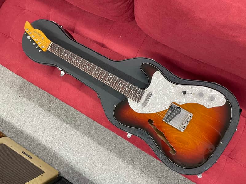 Fernandes TE-3 Thinline T-style Made in Japan 1994 - 3 Tone Sunburst w/ case image 1