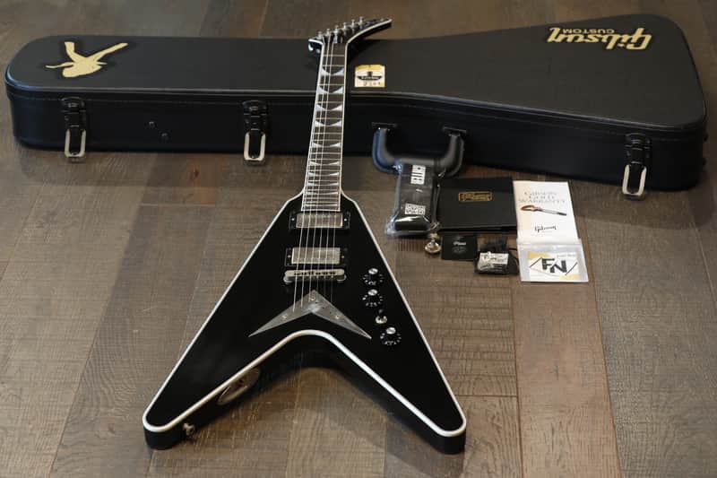 2022 Gibson Custom Dave Mustaine Signature Flying V Exp Black Ebony VOS + COA OHSC