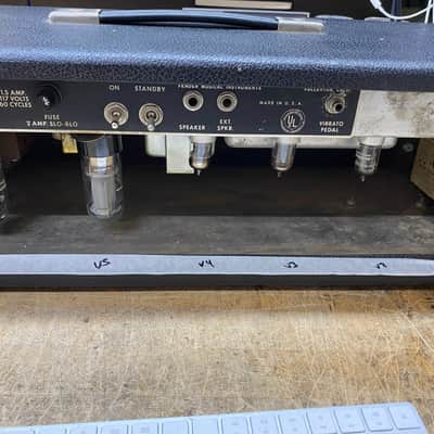 Fender Bandmaster Black Panel AB763 1966 Vintage Guitar Amplifier Head Tube Amp image 13