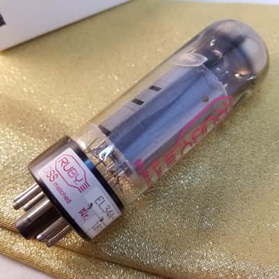 Ruby Matched Pair (2) EL34A-C 6CA7 tNOS AT1000 TESTED Vacuum Tubes Early China Power Pentode 1980-1992 image 8