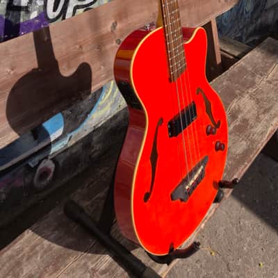 Rare Yamaha BEX4 Semi-Hollow Bass 2000 - Amber Orange - Signed by Billy Sheehan image 3