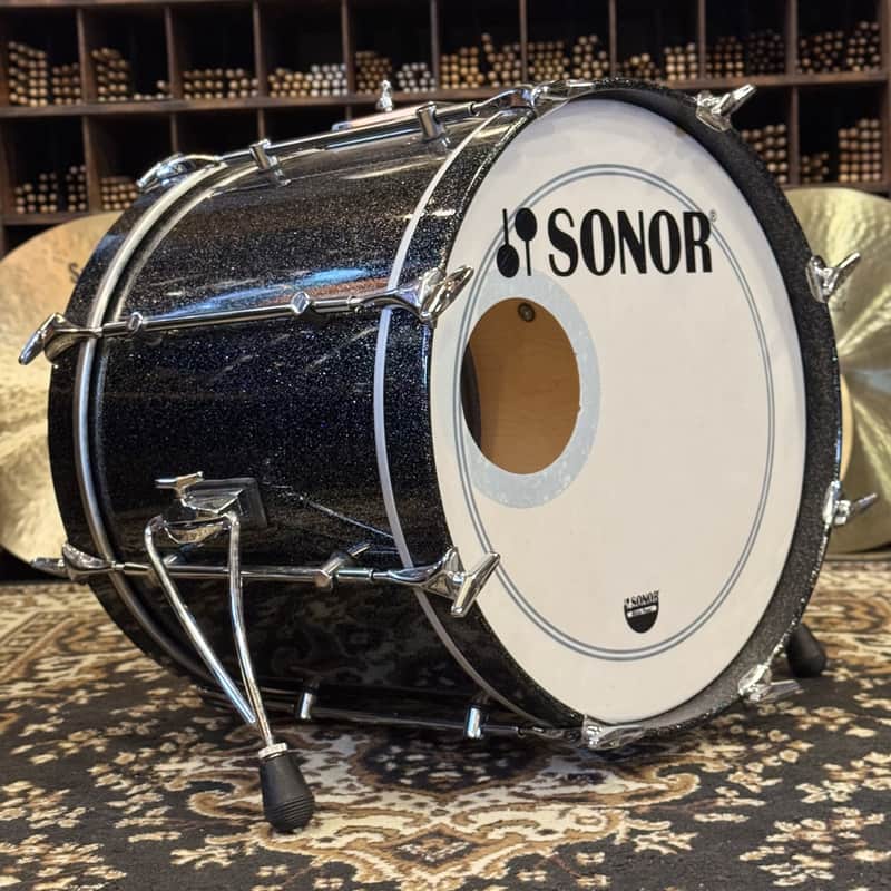 VINTAGE 1980's Sonor 17x22 Hilite Bass Drum in Black Diamond image 1