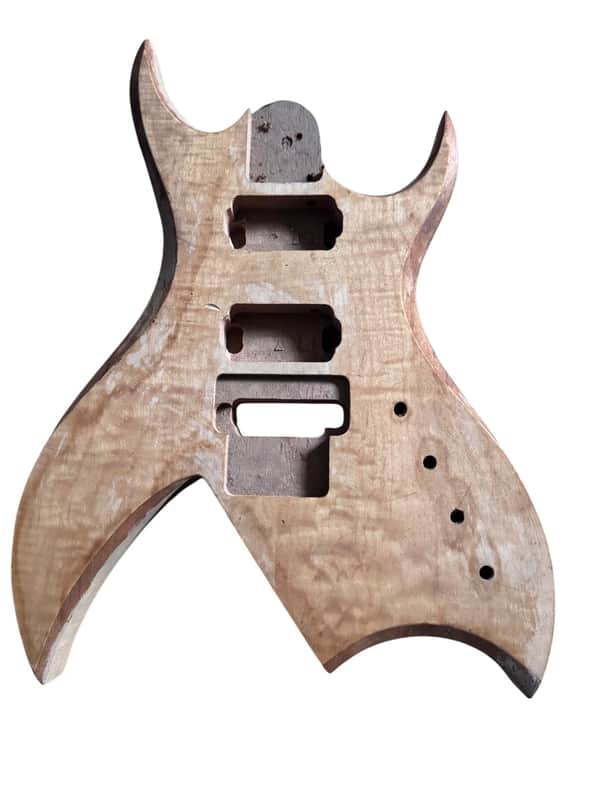 Mahogany Wood BICH Style Guitar Body with Veneer Tiger Maple Top image 1