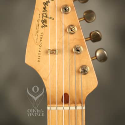 1960 Fender LEFT-HANDED Stratocaster factory assembled with '57 neck Custom Color BLACK with GOLD hardware!!! image 3