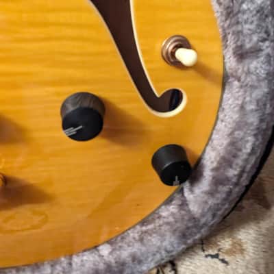 2015 D'ANGELICO EX-BASS - AMBER TIGER FLAME W/OHSC image 3