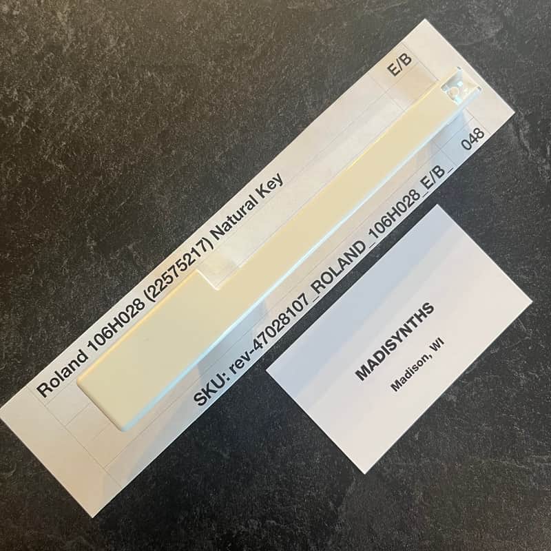 ORIGINAL Roland Replacement E/B Key (106H028) for Juno-6/60/106, Jupiter-6/8, HS-60, SH-101, VK-09, JX-3P, HS-10/Juno-1, System 100m 184, etc image 1