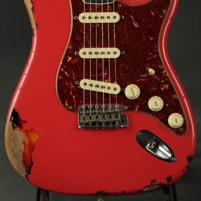 Fender Custom Shop LTD 60s Bound Neck Heavy Relic Stratocaster - Fiesta Red over Three Tone Sunburst image 1
