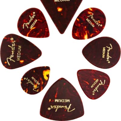 Fender Guitar Picks ALL SHAPES SAMPLE Tortoise Shell Mix Medley MEDIUM (8 PICKS)