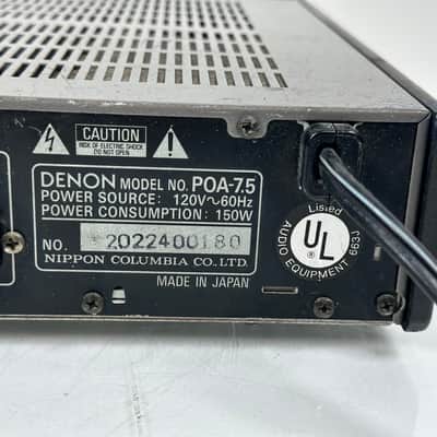 Denon POA-7.5 Component Series Power Amplifier | Reverb