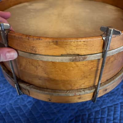 4" x 16" Leedy / 1920s Walberg & Auge rod-claw wood-hoop snare / W&A image 2