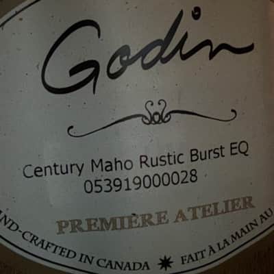 Godin Century Mahogany EQ Acoustic-Electric Guitar - Rustic Burst (with EQ) image 16