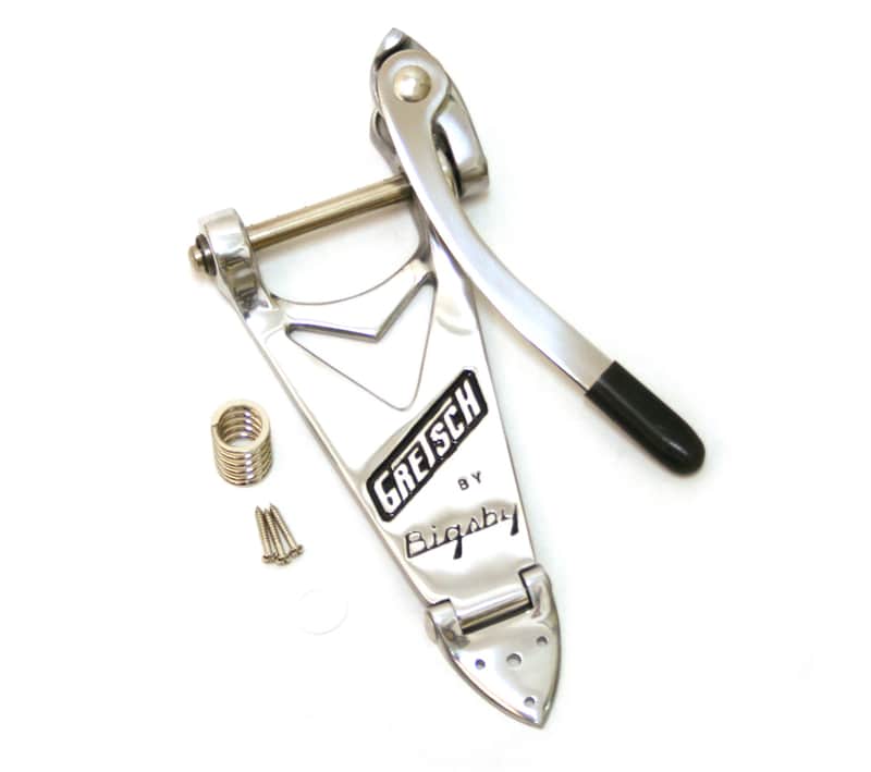 006-0138-100 Chrome Bigsby Gretsch Logo B6C Vibrato Guitar Tailpiece image 1
