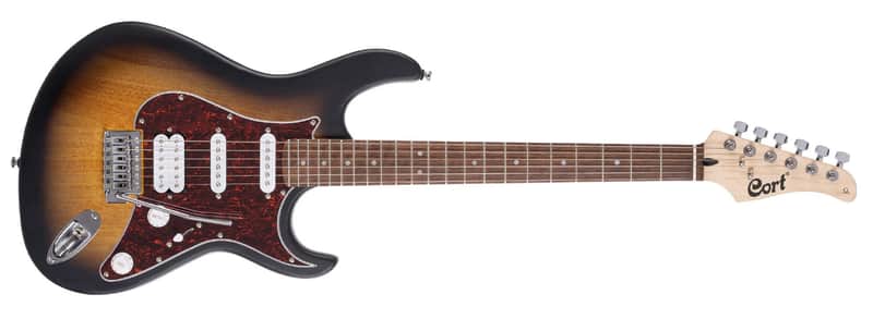 Cort G110OPSB-U 6 String Electric Guitar Pack, Right, Open Pore Sunburst image 1