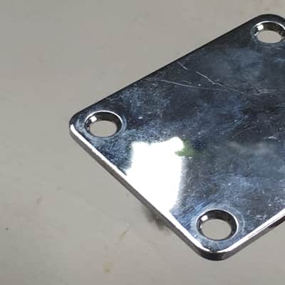 Vintage Aged Relic Neck Plate Electric Guitar Chrome Neckplate MIJ + 3 Screws image 5