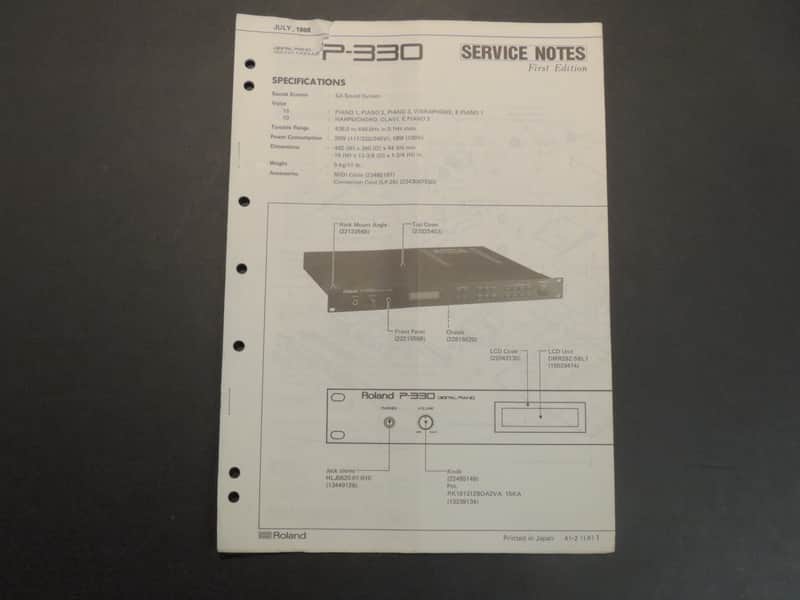 Roland P-330 Service Notes [Three Wave Music] image 1