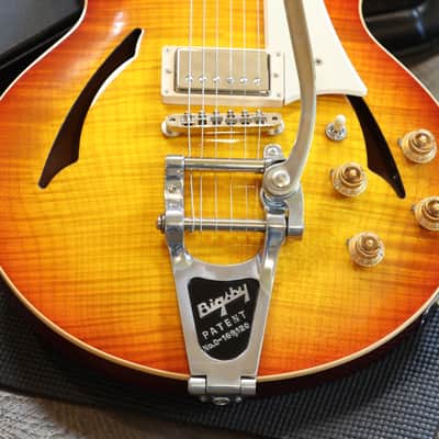 2014 Gibson Custom Shop Johnny A Standard Signature w/ Bigsby Semi-Hollow Electric Guitar Sunset Glow + COA OHSC image 6