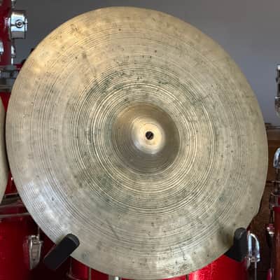 1940's Zildjian 15" Trans Stamp Hi Hat Cymbal Set US Military Transitional image 5