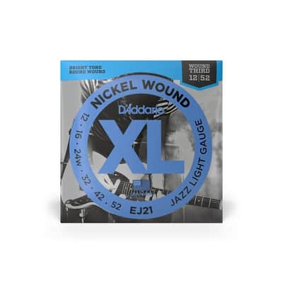 D'Addario XL 12-52 Jazz Light Electric Guitar Strings (Wound G) - EJ21 image 4