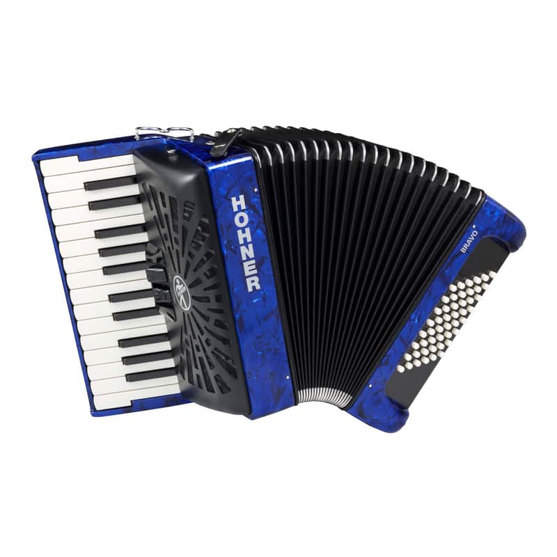 Hohner Bravo II 48 Chromatic Piano Key Accordion - Blue (BR48BLUE) image 1