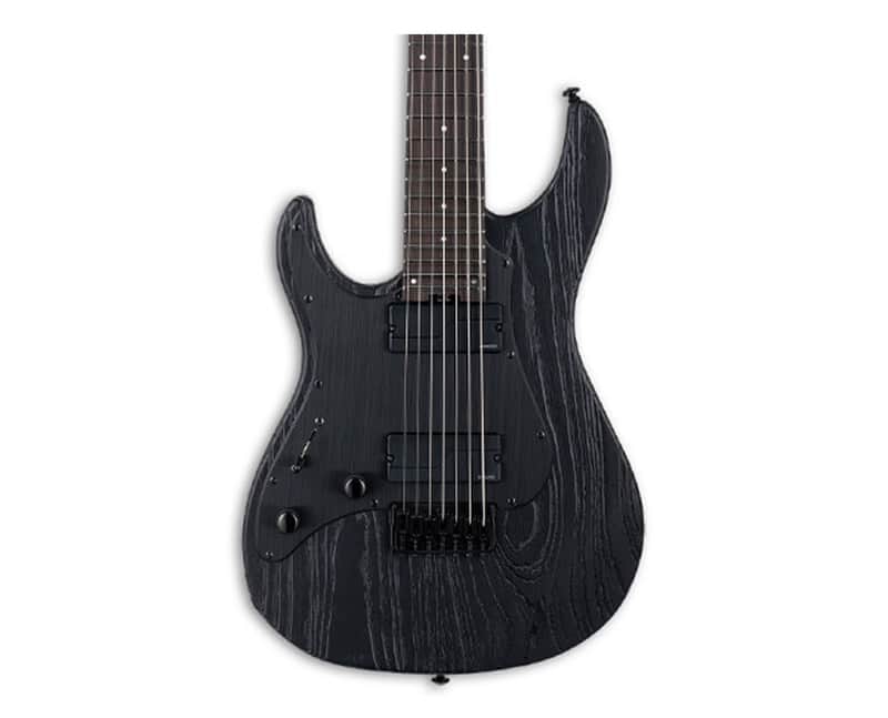 ESP LTD SN-1007 Baritone HT Left Handed Electric Guitar - Black Blast - B-Stock image 1