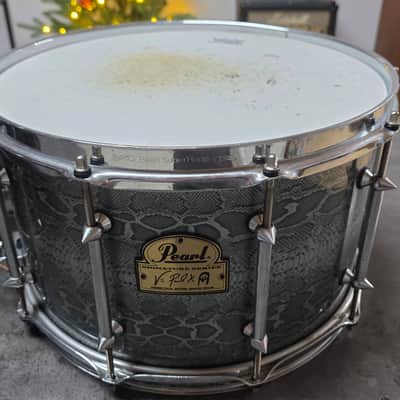 VINNIE PAUL'S PROTOTYPE Pearl Pantera Signature Snare Drum - 1 of 1 Artist Owned Collector - Money Green Python Snakeskin Vinnie Paul VP1480 14x8" Signed COA Dimebag Darrell Dime image 14