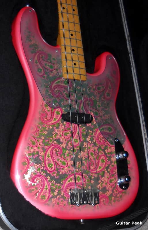 Fender Pink Paisley Precision Bass with Hardshell Case Crafted in