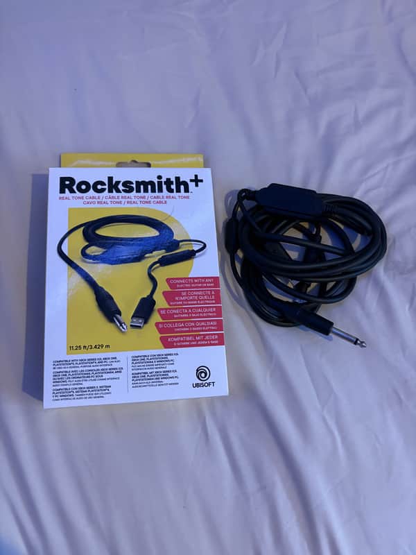 Rocksmith+ Real Tone Cable, 11.25 Ft, Black, Guitar Cable, Compatible With Xbox One, PlayStation 5, PC, PlayStation 4, Xbox Series S, Xbox Series X image 1