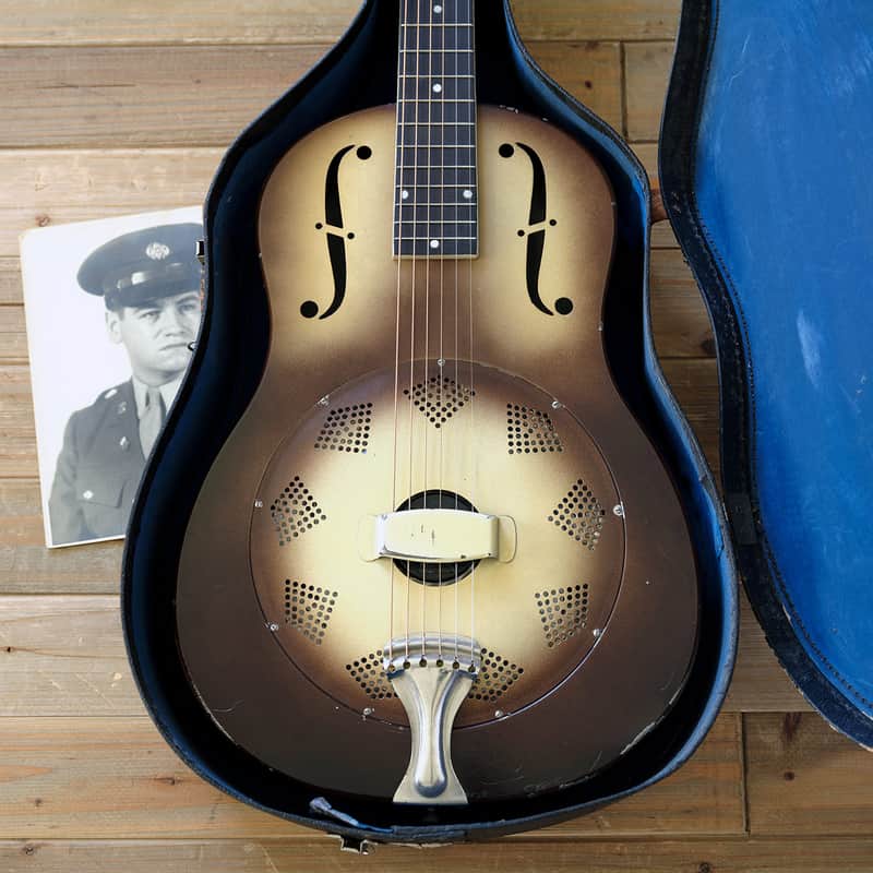 All Original 1931 National Triolian Resonator Guitar with Bull's Head Case image 1