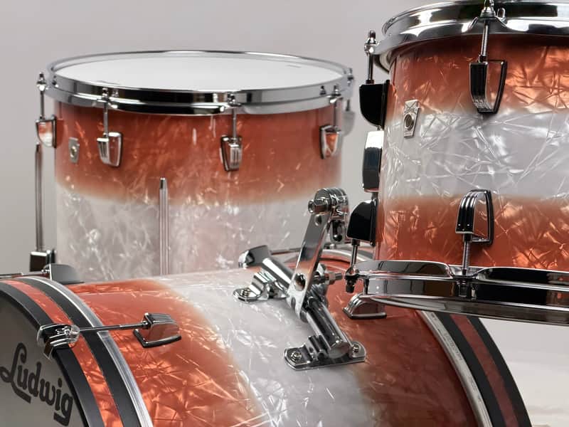 Ludwig USA 20/12/14" Neusonic Downbeat Outfit - VIDEO Fireburst Pearl w/ Maxwell Ludwig Rail image 1