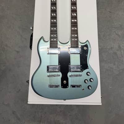 Brandon’s Custom Shop Double Neck 12/6 - Aqua Green image 2