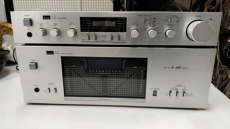 SANSUI C-77 Pre Amplifier + B-77 Power Amplifier 1980s Made In
