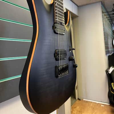 Harley Benton Amarok-7 BKBL 2021 Flame Burst 7-String Electric Guitar image 2