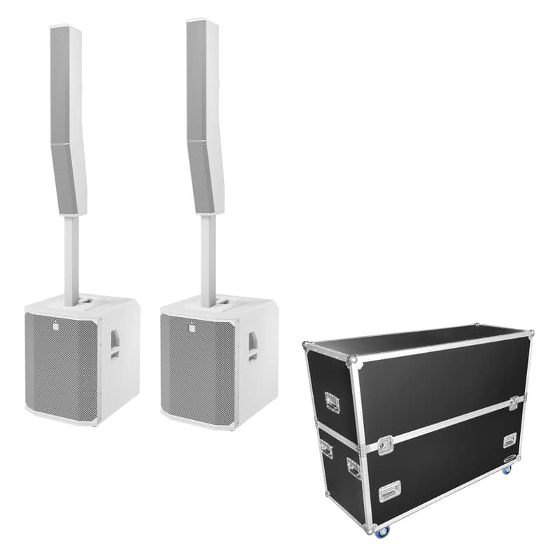 2x Electro-Voice EVOLVE 90 Powered Column Array White + Odyssey FZEVOLVE90W Case image 1