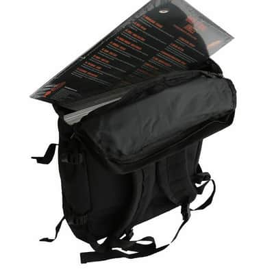DMC Technics Vinyl Record DJ Utility Backpack 25 (black with silver embroidered logo) image 6