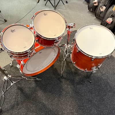~NEW!~ Gretsch USA Custom 4-Piece 10/12/16/22 Drum Kit Set in Burnt Orange Gloss Lacquer with Square Badges image 12
