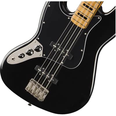 Squier Classic Vibe '70s Left-Handed Jazz Bass Guitar - Maple Fingerboard, Black image 6