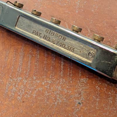 Gibson ABR-1 Nylon Saddle Guitar Bridge Vintage 1960s Chrome Very Clean! image 8
